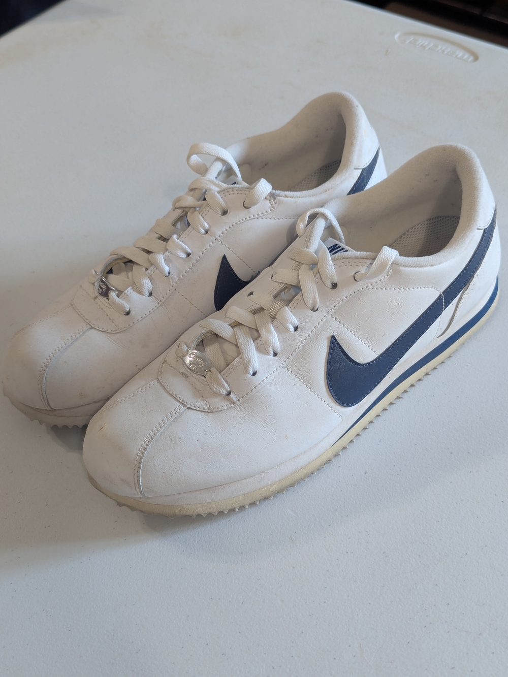 Nike Cortez Used Basic Leather Men’s 8.5 White Navy Vintage 2008 316418-143 Y2K